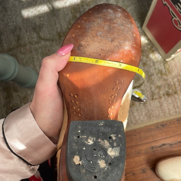 Amazing VTG Brown/Cream Natural Cowhide Cowboy Boots Size 7 - Picture 10 of 10